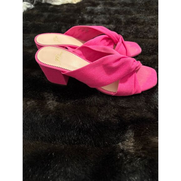J Crew Hot Pink Sandals pump heels odette 7 shoes - Picture 1 of 5
